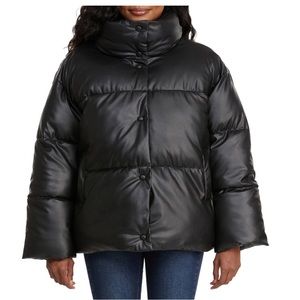Faux leather, oversized puffer